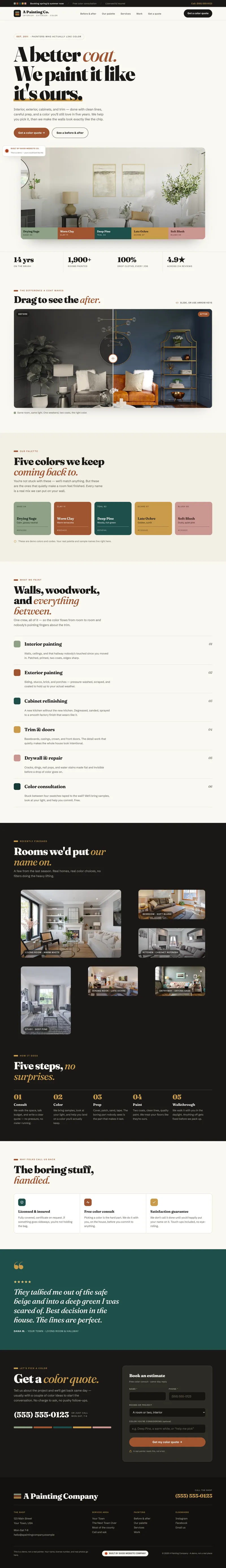 A Painting Company demo website by Good Website Company