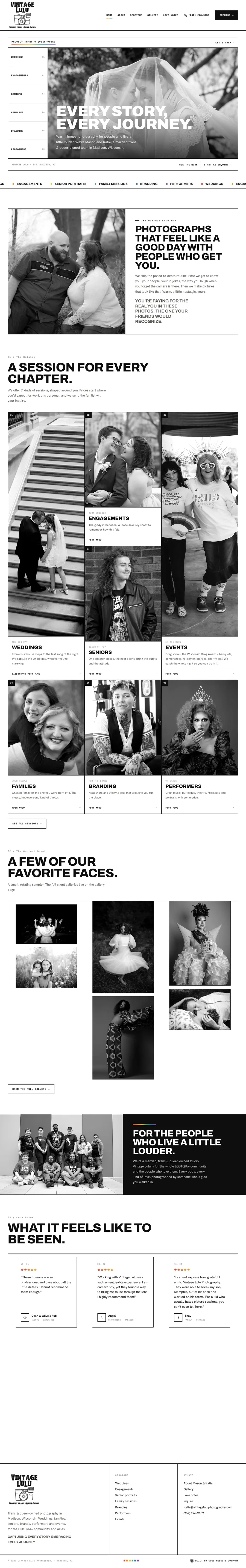 Vintage Lulu Photography website built by Good Website Company